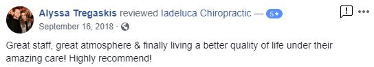 Iadeluca Chiropractic Patient Testimonial