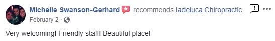 Iadeluca Chiropractic Patient Testimonial