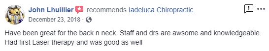 Iadeluca Chiropractic Patient Testimonial