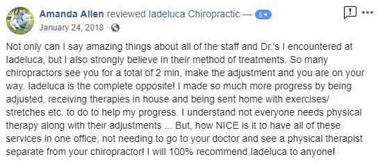 Iadeluca Chiropractic Patient Testimonial