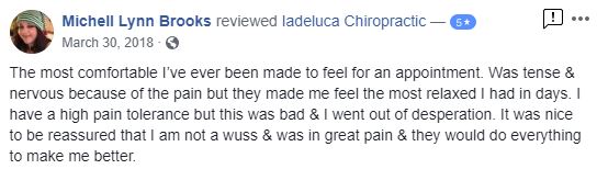 Iadeluca Chiropractic Patient Testimonial
